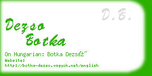 dezso botka business card